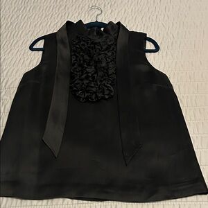 Kate Spade Silk Sleeveless Top with decorative ruching and tie at neck. Size 8